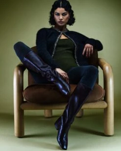 GWYNETH BLACK LEATHER -Steve Madden Store SM 2024 NOVEMBER TRENDS 11 GWYNETH 0394 CROPPED