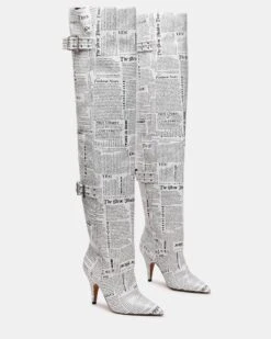 BADDIE NEWSPAPER 8 BADDIE NEWSPAPER -Steve Madden Store STEVEMADDEN SHOES BADDIE WHITE BLACK02