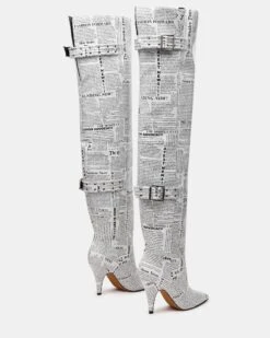 BADDIE NEWSPAPER 11 BADDIE NEWSPAPER -Steve Madden Store STEVEMADDEN SHOES BADDIE WHITE BLACK04