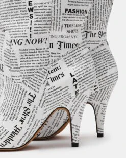 BADDIE NEWSPAPER 9 BADDIE NEWSPAPER -Steve Madden Store STEVEMADDEN SHOES BADDIE WHITE BLACK06