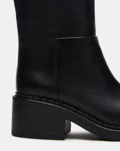 DAVOS BLACK LEATHER -Steve Madden Store STEVEMADDEN SHOES DAVOS BLACK LEATHER 04