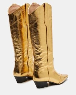 DOLLIE GOLD LEATHER -Steve Madden Store STEVEMADDEN SHOES DOLLIE GOLD LEATHER 03