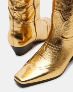 DOLLIE GOLD LEATHER -Steve Madden Store STEVEMADDEN SHOES DOLLIE GOLD LEATHER 05