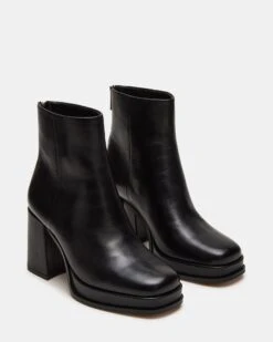 MAXIE BLACK LEATHER -Steve Madden Store STEVEMADDEN SHOES MAXIE BLACK LEATHER 01