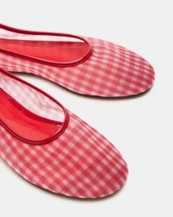 MEADOW RED GINGHAM -Steve Madden Store STEVEMADDEN SHOES MEADOW RED GINGHAM 03