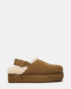 MELLOW FAUX FUR COGNAC SUEDE
