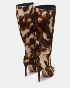 NITRO BROWN COW PRINT WIDE CALF -Steve Madden Store STEVEMADDEN SHOES NITRO C W BROWN MULTI 03