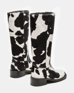 RIGGS BLACK COW PRINT -Steve Madden Store STEVEMADDEN SHOES RIGGS H BLACK WHITE 03 051a1265 6c19 406d 87b3 973041880dd4