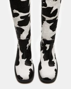 RIGGS BLACK COW PRINT -Steve Madden Store STEVEMADDEN SHOES RIGGS H BLACK WHITE 04 e733510c 0129 4a0d bff9 c8907ba4dc41