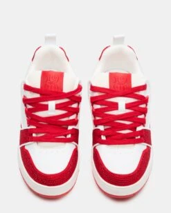 SKATER RED/WHITE RHINESTONES -Steve Madden Store STEVEMADDEN SHOES SKATER R RED WHITE 04