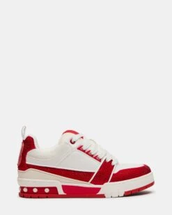 SKATER RED/WHITE RHINESTONES