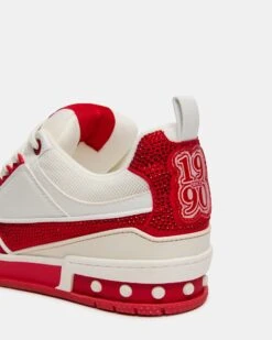 SKATER RED/WHITE RHINESTONES -Steve Madden Store STEVEMADDEN SHOES SKATER RED WHITE 05