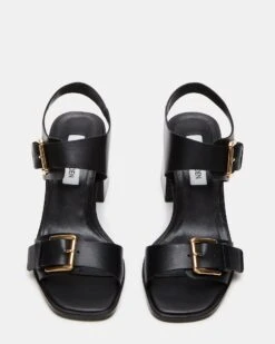 TRESSA BLACK LEATHER -Steve Madden Store STEVEMADDEN SHOES TRESSA BLACK LEATHER FRONT