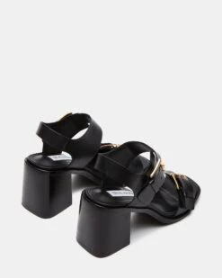 TRESSA BLACK LEATHER -Steve Madden Store STEVEMADDEN SHOES TRESSA BLACK LEATHER SIDE